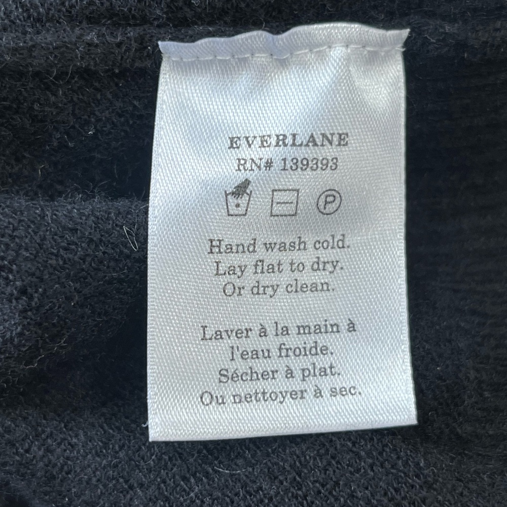 Everlane Yak Wool Blend Half Zip Mock Neck Sweater Black Large Quiet Luxury - Picture 10 of 12